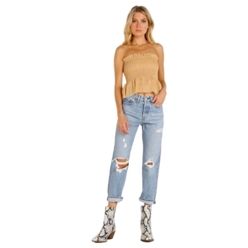 Levi's Wedgie Straight Jeans in Authentically Yours Wash Shredded - Size 25
